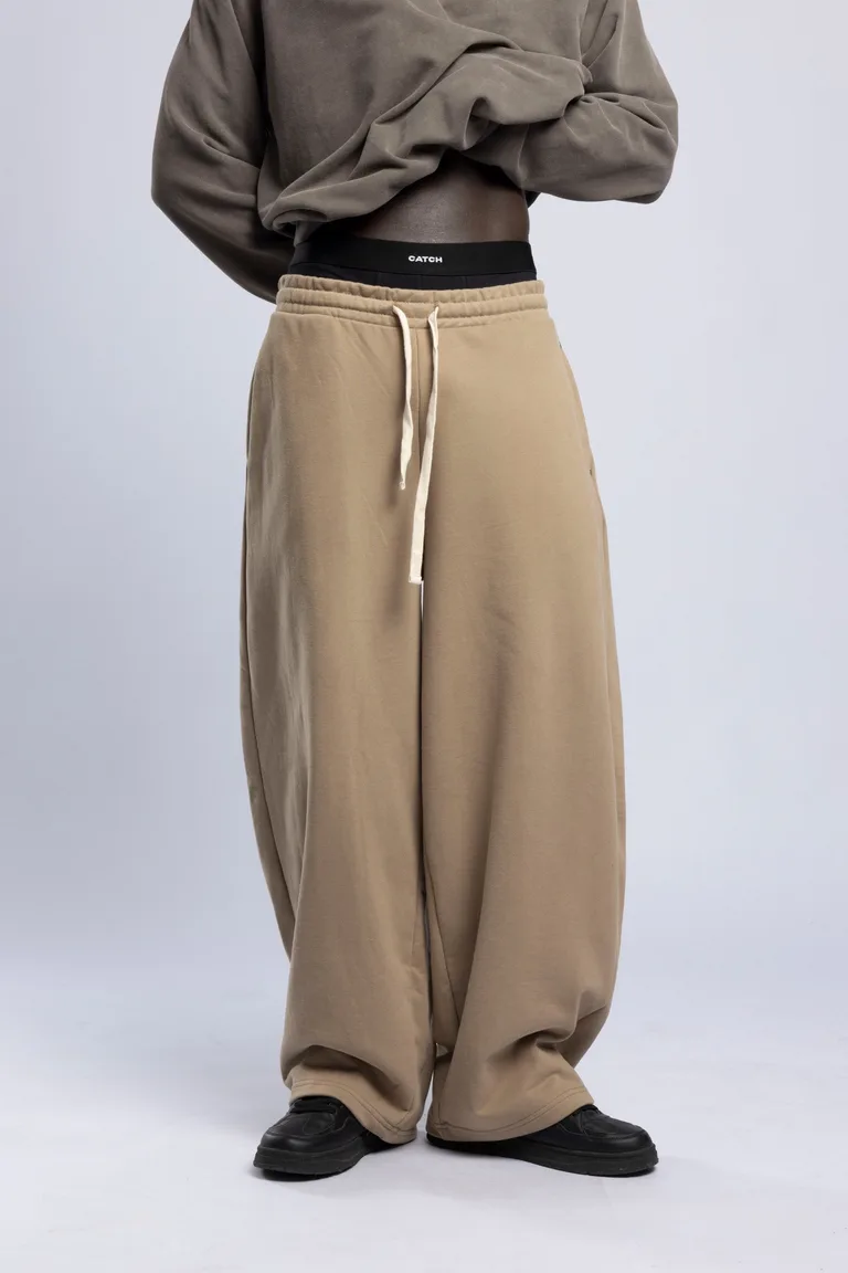 Pantaloni de trening oversized cu talie elastică