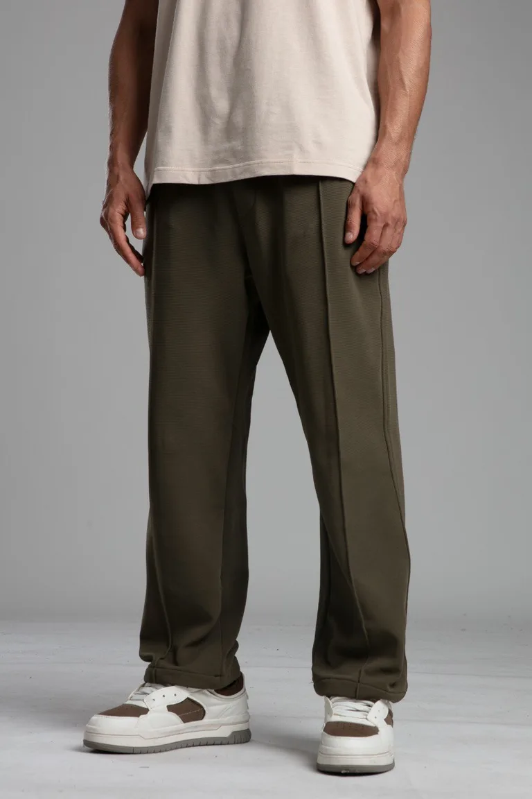 Pantaloni de trening drepți cu cusătură frontală