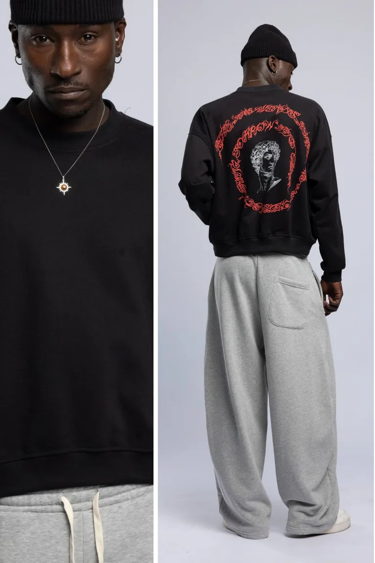 Sweatshirt Oversize cu Imprimeu Grafic pe Spate