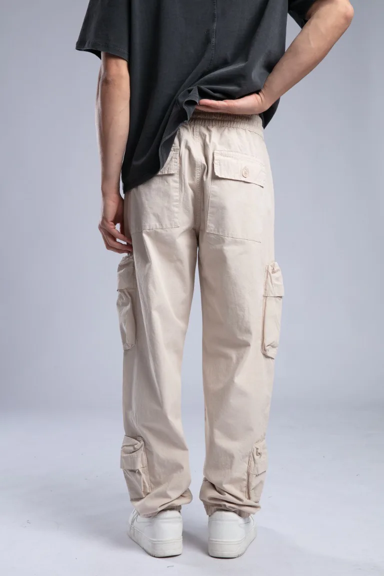 Pantaloni Cargo Bărbați cu Talie Elastică și Șnur — imaginea 4